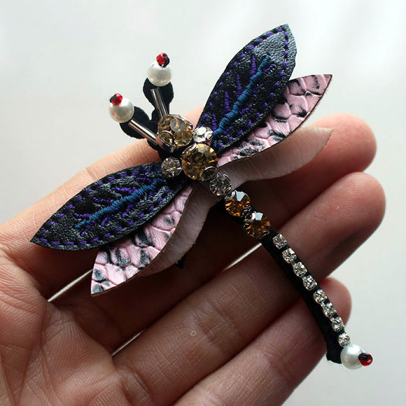 Rhinestone Dragonfly Beaded Patch