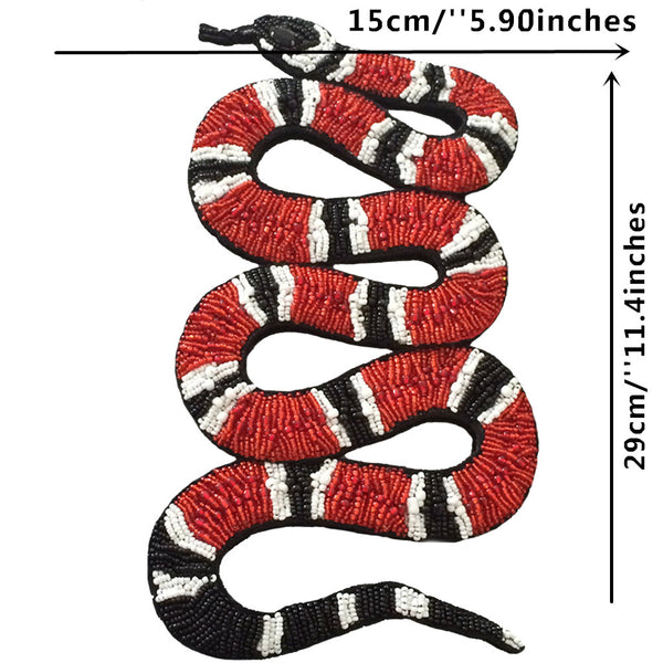 Serpent Snake Beaded Patch