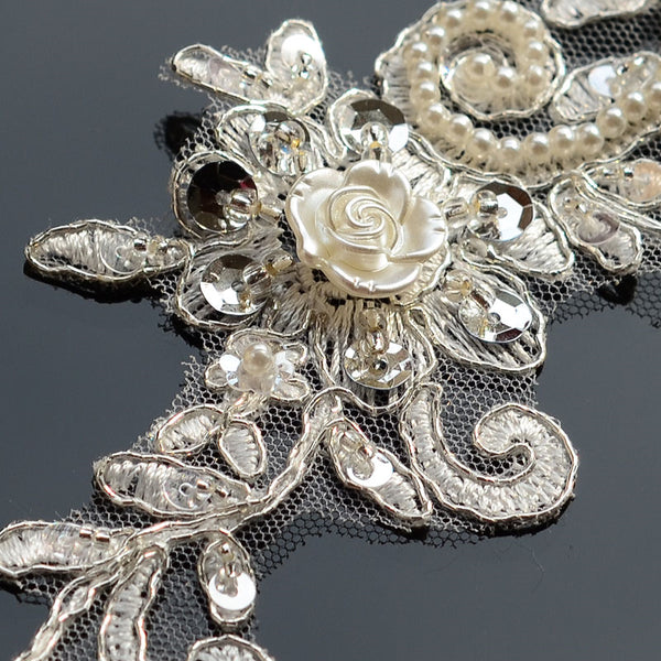 3D Flowers Beaded Patch