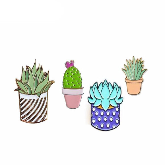 Natural Tiny Cactus Button Pins