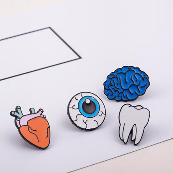 Cartoon Organ Metal Pins