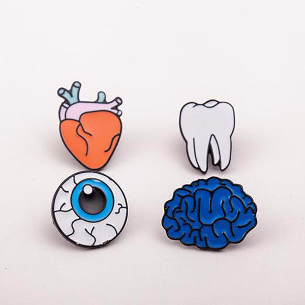 Cartoon Organ Metal Pins