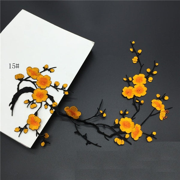 Plum Flowers Embroidery Patches