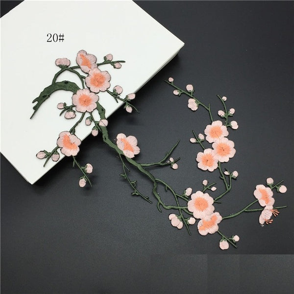 Plum Flowers Embroidery Patches