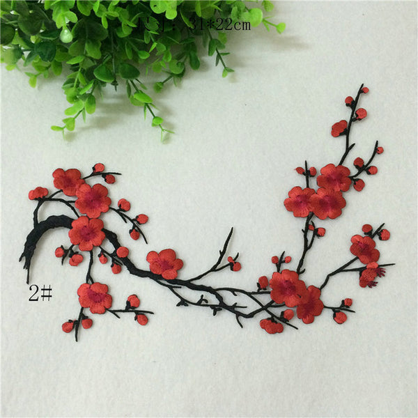 Plum Flowers Embroidery Patches