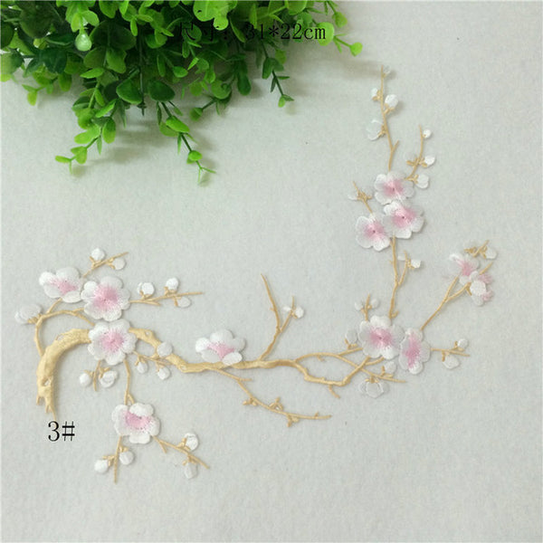 Plum Flowers Embroidery Patches