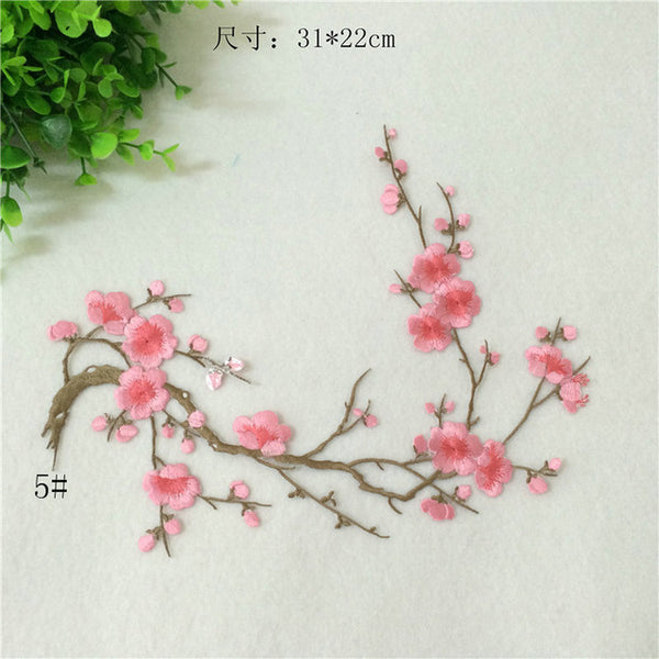 Plum Flowers Embroidery Patches