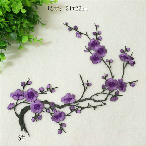 Plum Flowers Embroidery Patches